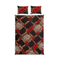 Leopard Chain Floral Cotton Bed Set — Red Rose Duvet Cover