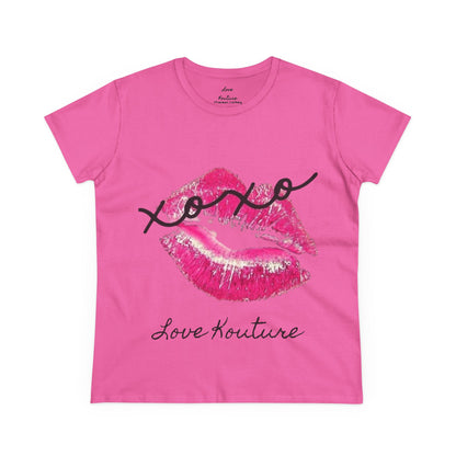 Women's Kissed Cotton Tee, Romantic Graphic Tee, Love Kouture Shirt, Valentine's Day Gift, Everyday Casual Wear, Stylish Women T-Shirt