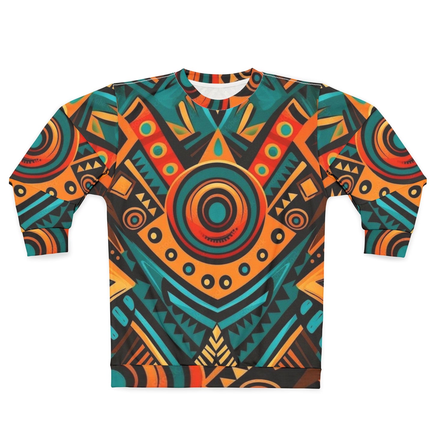 Tribal Geometric All-Over Print Sweatshirt