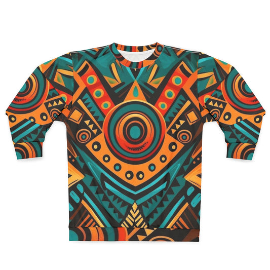 Tribal Geometric All-Over Print Sweatshirt