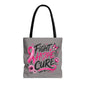 Breast Cancer Awareness Tote Bag — Fight Hope Cure Pink Ribbon Design