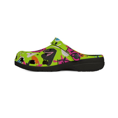 Colorful Neon Love Print EVA Foam Clogs for Casual Comfort