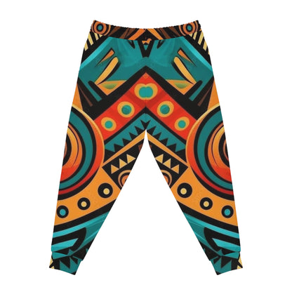 Tribal Geo Print Joggers — Vibrant Aztec Athletic Pants