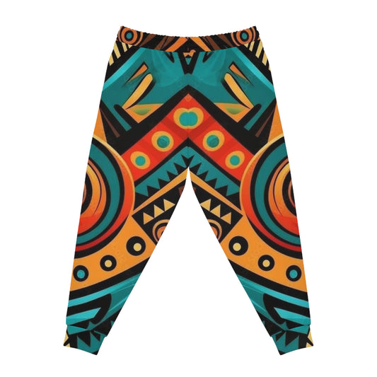 Tribal Geo Print Joggers — Vibrant Aztec Athletic Pants