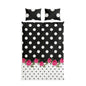 Polka Dot Rose Cotton Bed Set — Black & White Floral Duvet Cover