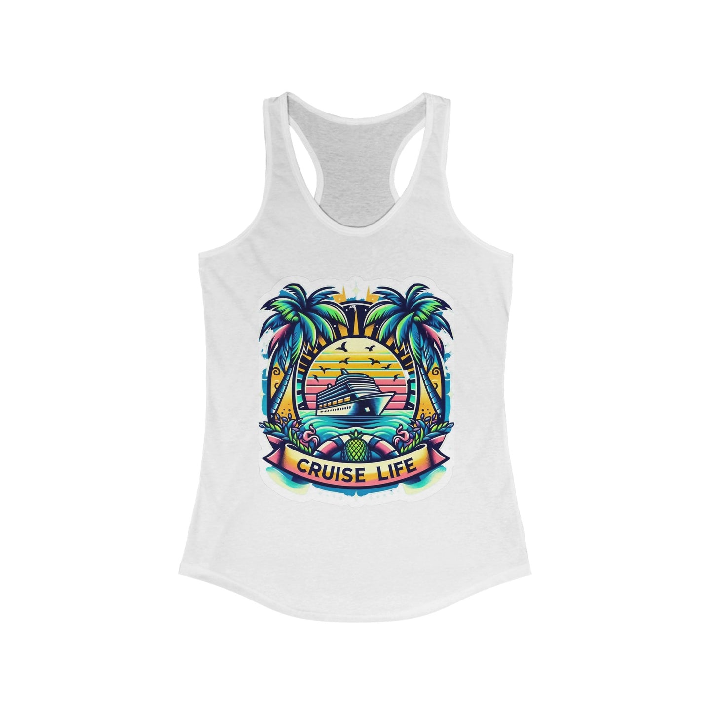 Cruise Life Women's Racerback Tank Top - Perfect for Beach Days and Summer Vibes