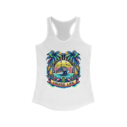 Cruise Life Women's Racerback Tank Top - Perfect for Beach Days and Summer Vibes