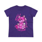 Smile Through The Pain Teddy Bear Tee — Pink Graphic Women's Cotton Shirt