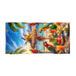 Tropical Paradise Beach Towel with Colorful Parrots