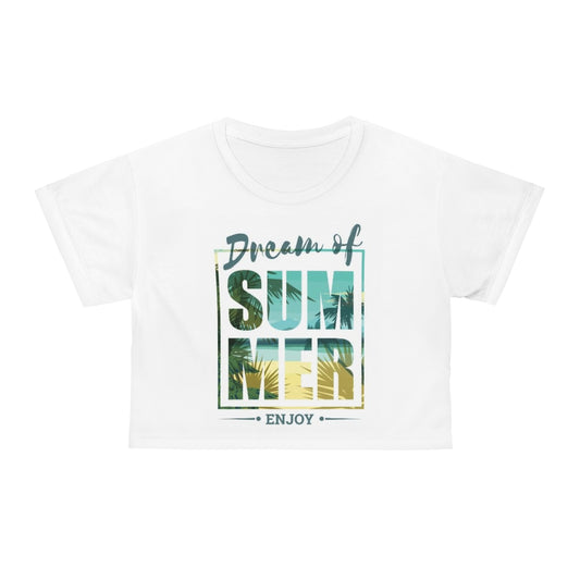 Dream of Summer Crop Tee - Relaxed Fit, Perfect for Beach Days and Summer Fun