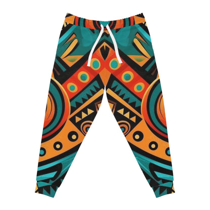 Tribal Geo Print Joggers — Vibrant Aztec Athletic Pants