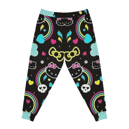 Playful Hello Kitty Joggers, Comfortable Lounge Pants, Cute Joggers for Kids and Adults, Gift for Cat Lovers, Cozy Athleisure Wear