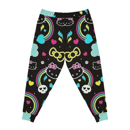 Playful Hello Kitty Joggers, Comfortable Lounge Pants, Cute Joggers for Kids and Adults, Gift for Cat Lovers, Cozy Athleisure Wear