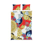 Baroque Medallion Cotton Bed Set – Red, Navy & Gold Decorative Duvet Cover