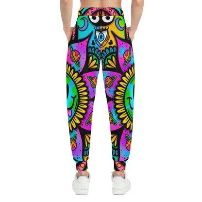 Colorful Mandala Athletic Joggers, Lounge Pants, Psychedelic Joggers, Festival Wear, Yoga Pants