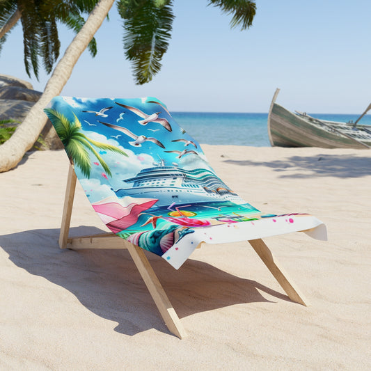Tropical Cruise Beach Towel | Vibrant Summer Vibes for Pool Days & Vacations