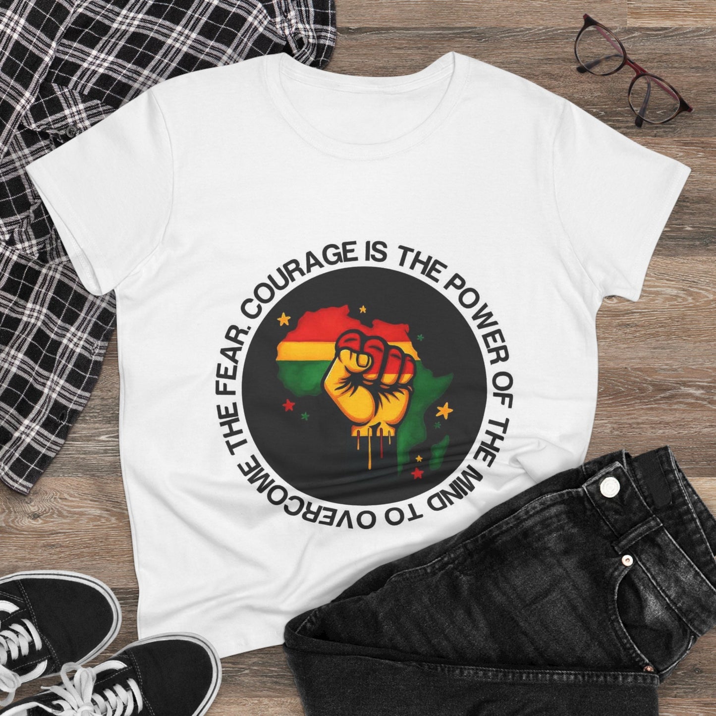 Women's Empowerment Tee - Courage Over Fear, Motivational Shirt, Gift for Activists, Inspirational Apparel