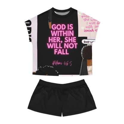 “ God Is Within Her, She Will Not Fall” Women’s Inspirational Sleepwear