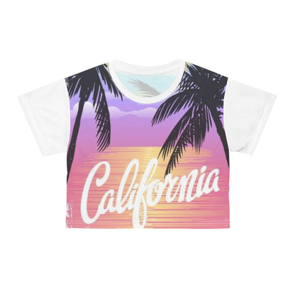 California Sunset Crop Tee - Beach Vibes Summer T-Shirt