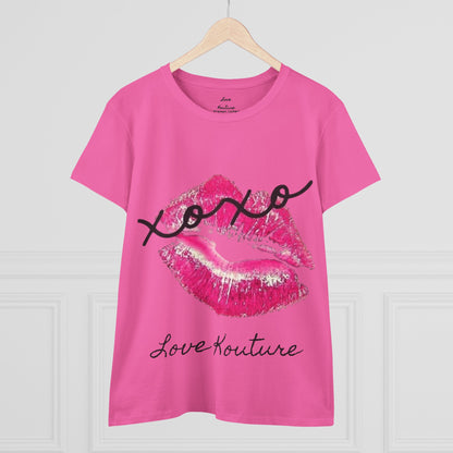 Women's Kissed Cotton Tee, Romantic Graphic Tee, Love Kouture Shirt, Valentine's Day Gift, Everyday Casual Wear, Stylish Women T-Shirt