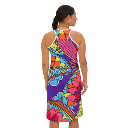 Colorful Floral Women's Racerback Dress - Perfect for Summer Events