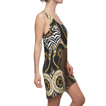 Gold Chain Baroque Racerback Dress