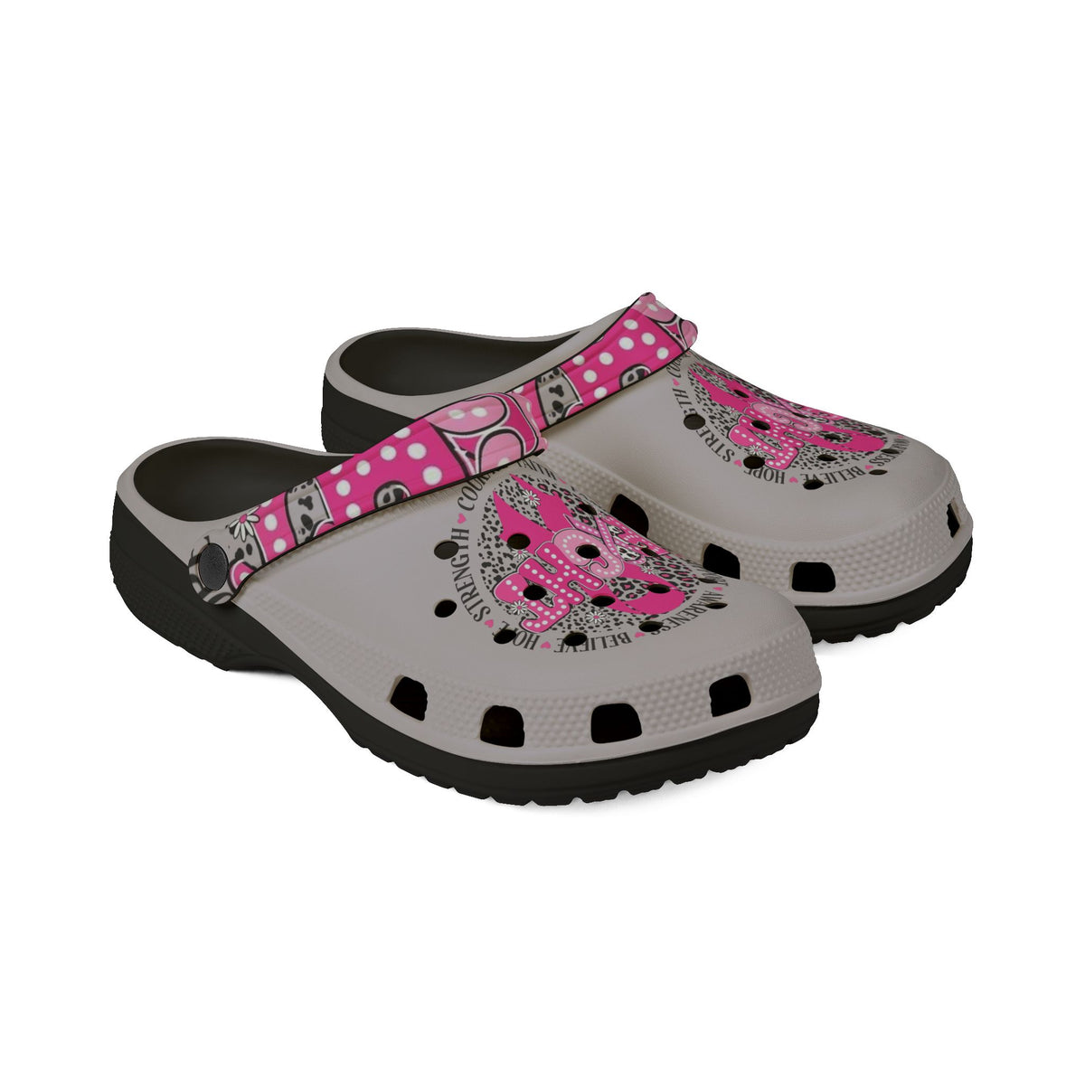 Pink Sugar Skull EVA Clogs — Floral Day of the Dead Foam Shoes
