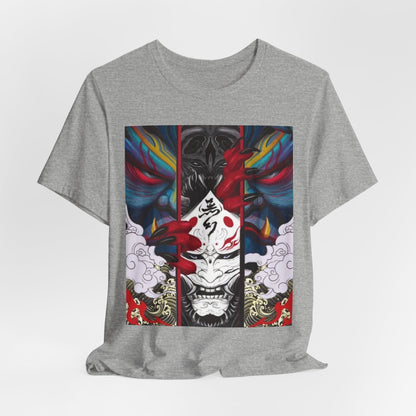 Demon Mask Graphic Tee — Japanese Oni Art T-Shirt