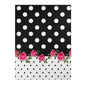 Polka Dot Rose Area Rug — Black & White Vintage Floral Accent Rug