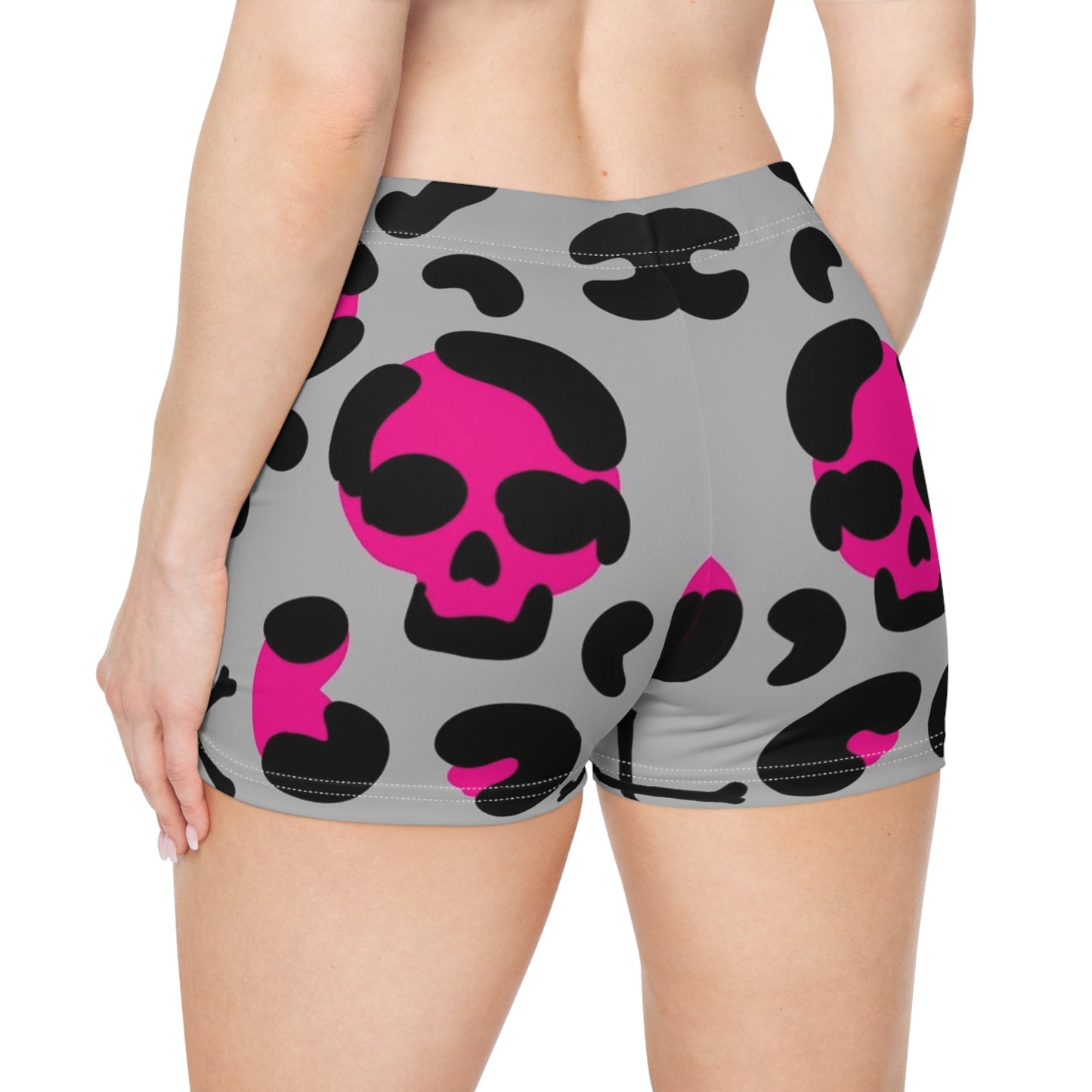 Trendy Skull Print Women's Shorts - Edgy and Stylish Activewear