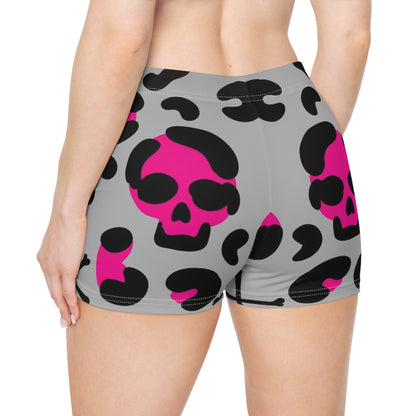 Trendy Skull Print Women's Shorts - Edgy and Stylish Activewear