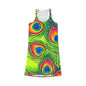 Vibrant Peacock Print Women's Racerback Dress - Summer Casual Fashion