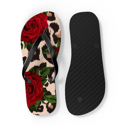 Rose Print Flip Flops - Stylish Summer Sandals for Beach & Casual Wear