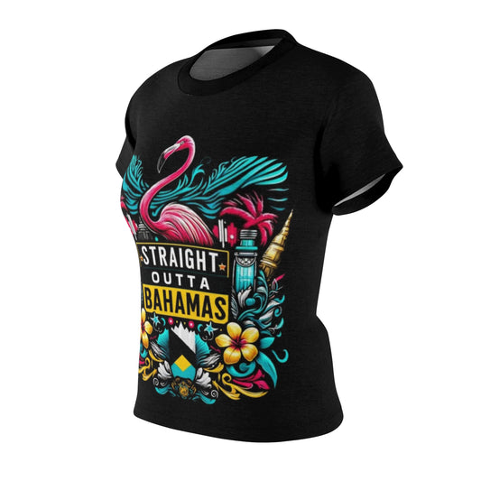 Straight Outta Bahamas Women's Tee - Tropical Flamingo Graphic Shirt