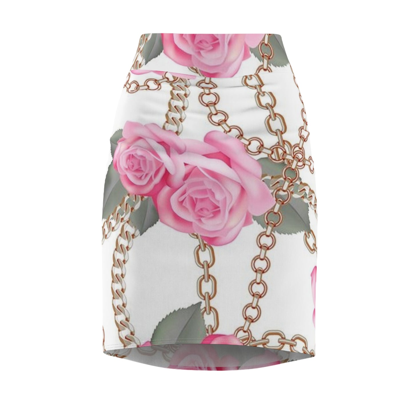 Floral Chain Women's Pencil Skirt – Elegant & Chic Outfit for Spring Occasions