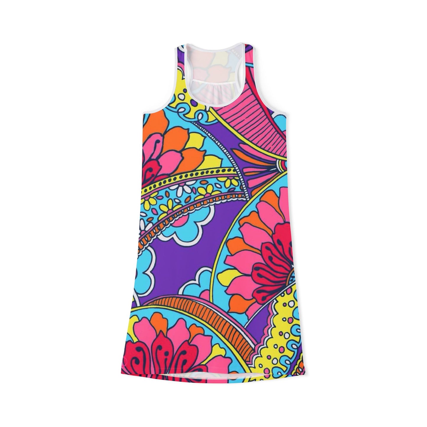 Colorful Floral Women's Racerback Dress - Perfect for Summer Events