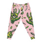 Graphic Joggers — Pink Zombie Hand All-Over Print Athletic Pants