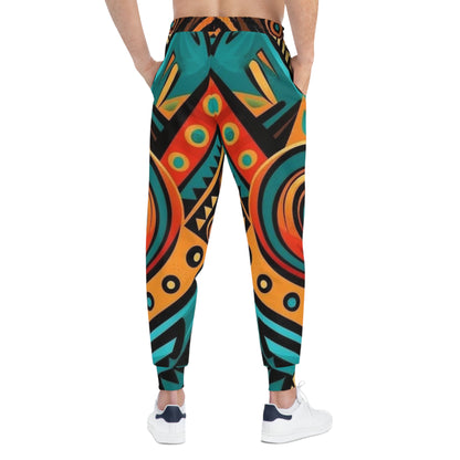 Tribal Geo Print Joggers — Vibrant Aztec Athletic Pants