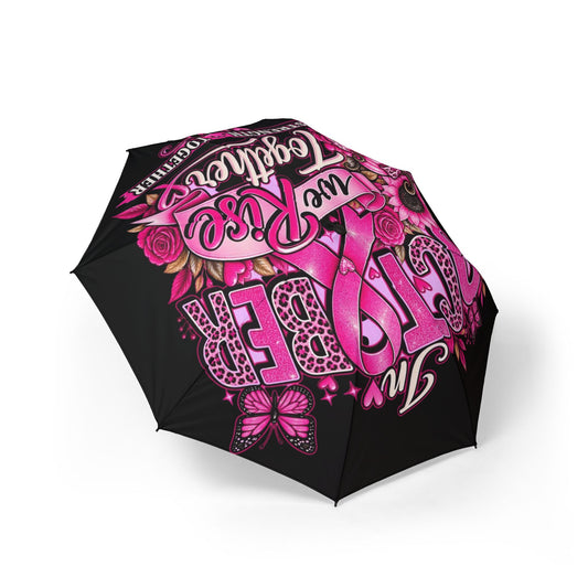Breast Cancer Awareness Foldable Umbrella — "My Tribe" Pink Ribbon Design