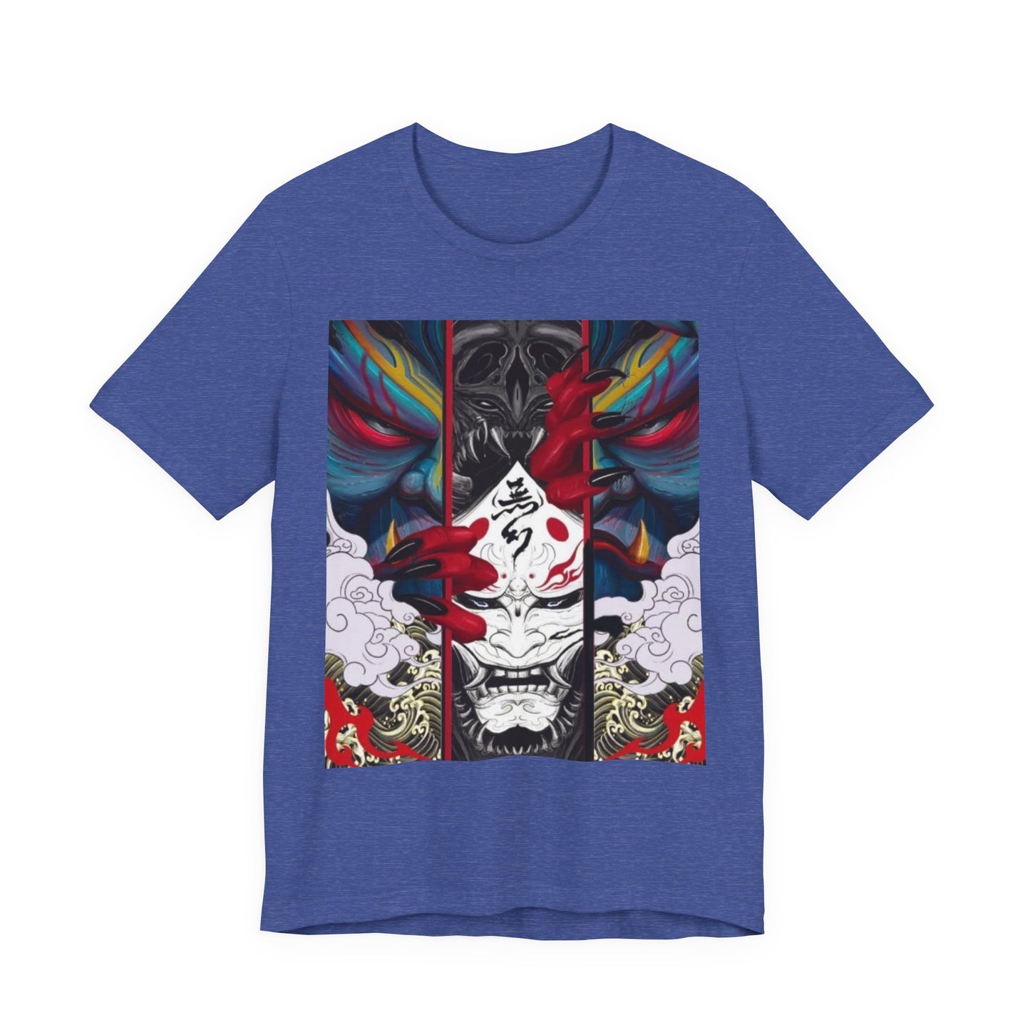 Demon Mask Graphic Tee — Japanese Oni Art T-Shirt