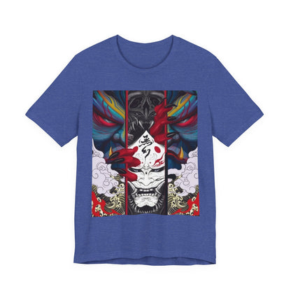 Demon Mask Graphic Tee — Japanese Oni Art T-Shirt