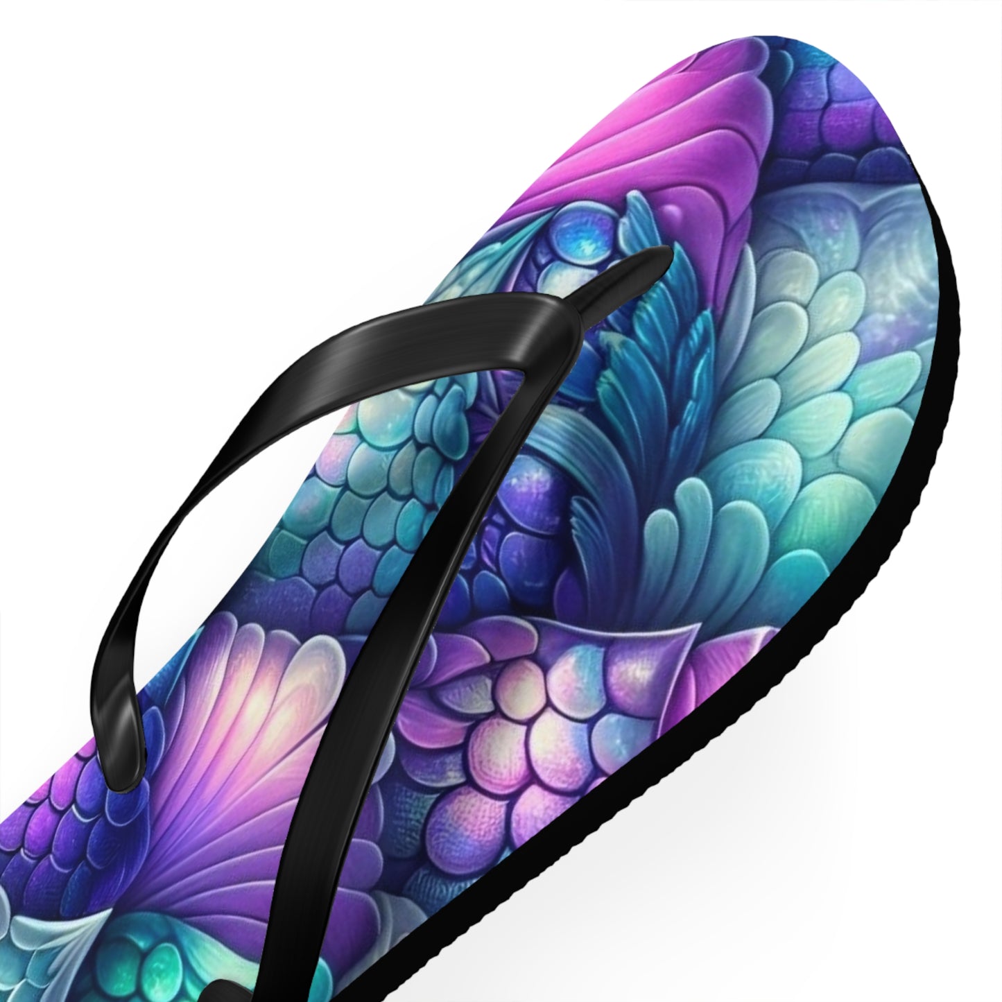 Vibrant Mermaid Scale Flip Flops for Summer Fun