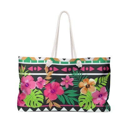 Tropical Floral Hawaiian Themed Vacay Tote Bag - Perfect for Beach Days and Getaways