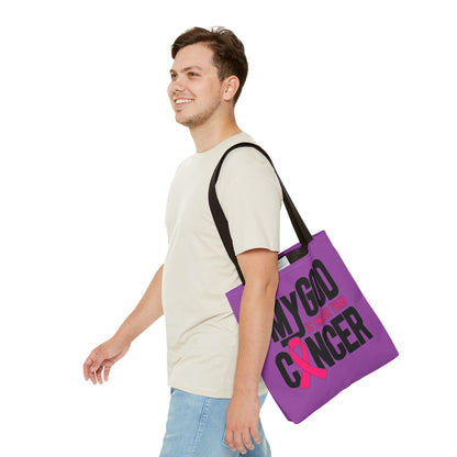 Tote Bag — "My God Is Bigger Than Cancer" Inspirational Cancer Awareness Tote