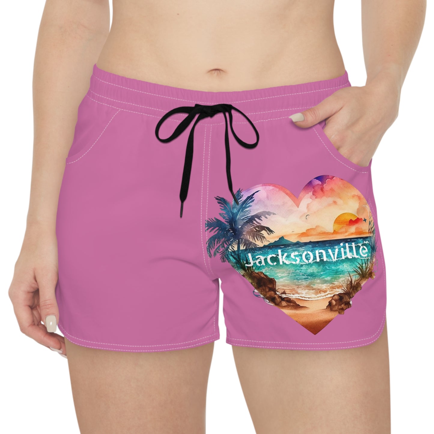 Women's Casual Beach Shorts- Jacksonville/Lt. Pink