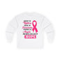 Breast Cancer Awareness Long Sleeve Tee — "Support the Fighters, Admire the Survivors" Hope Ribbon