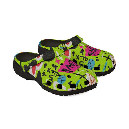 Colorful Neon Love Print EVA Foam Clogs for Casual Comfort