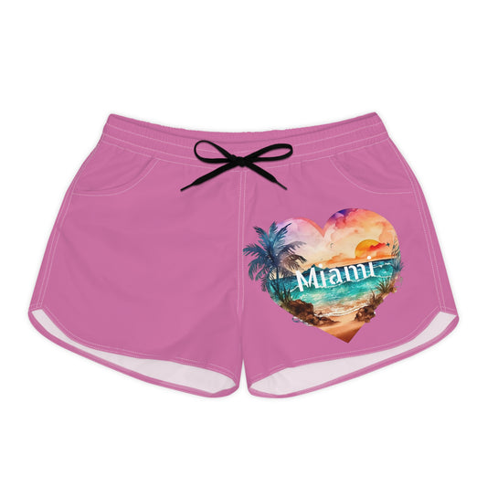 Women's Casual Beach Shorts-Miami/Lt. Pink