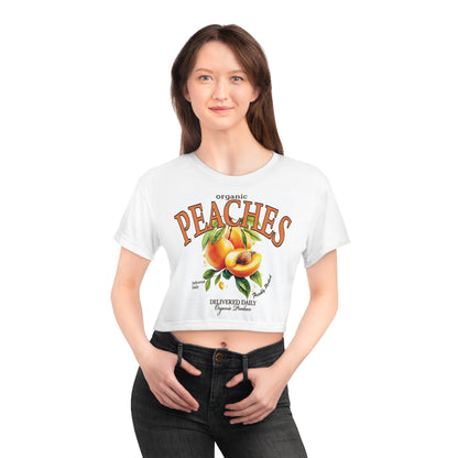 Organic Peaches Crop Tee – Fresh Fruit Vibe for Summer Style