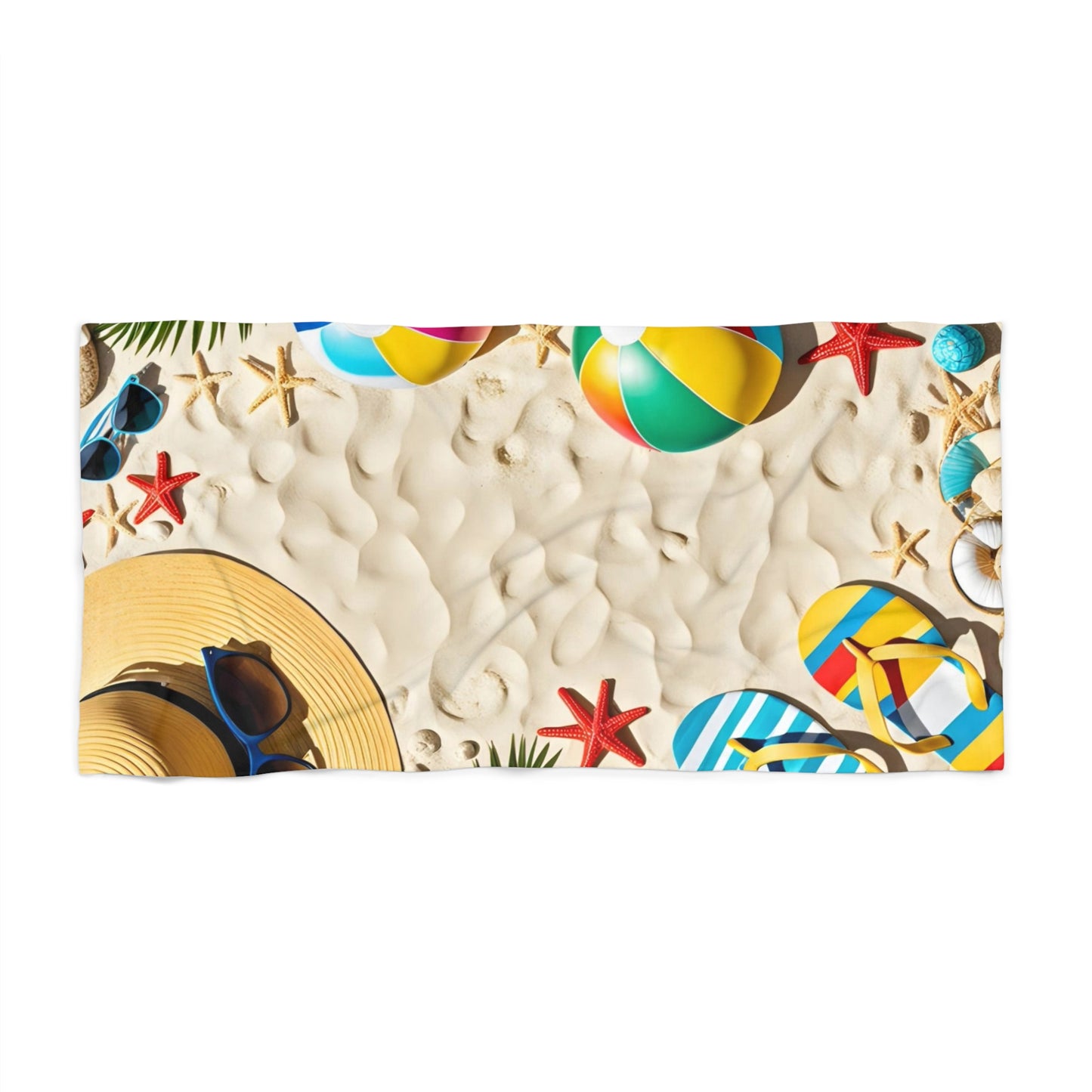 Vibrant Heavyweight Xl Beach Towel with Summer Fun Design